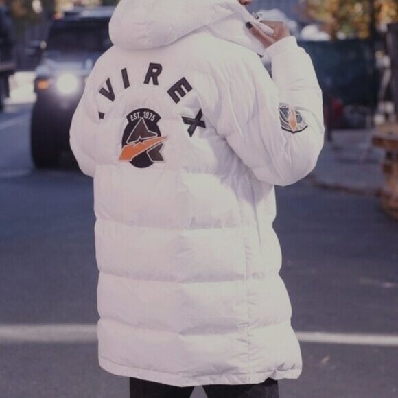 Avirex Primaloft Parka White Puffer Coat Size XXL New - Picture 1 of 11